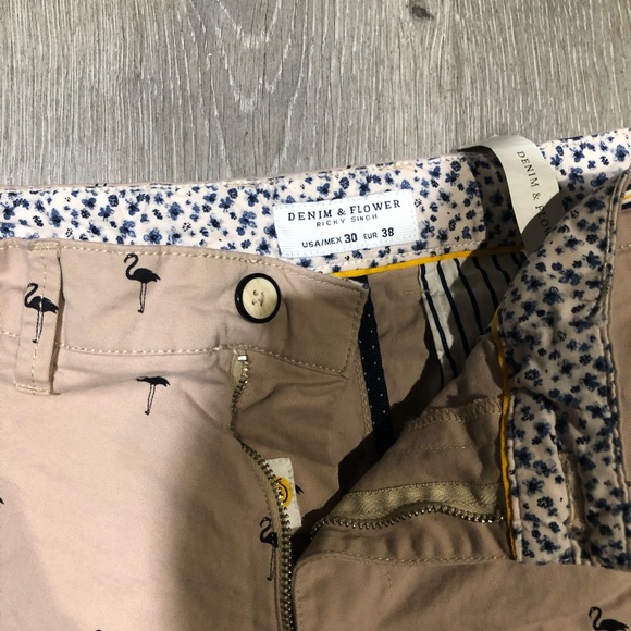 Denim and Flowers khaki flower inside shorts 32 - Picture 4 of 4